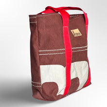 Afbeelding in Gallery-weergave laden, Canvas bootschappentas van oud bruin zeil op maat