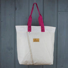 Afbeelding in Gallery-weergave laden, De shopper tas met paarse banden