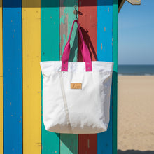 Afbeelding in Gallery-weergave laden, De shopper tas met paarse banden
